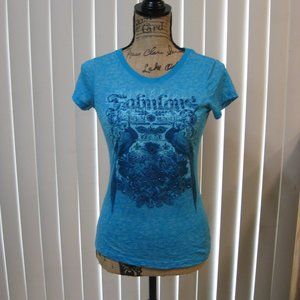 NWOT Express blue graphic tee t shirt top XS extra small